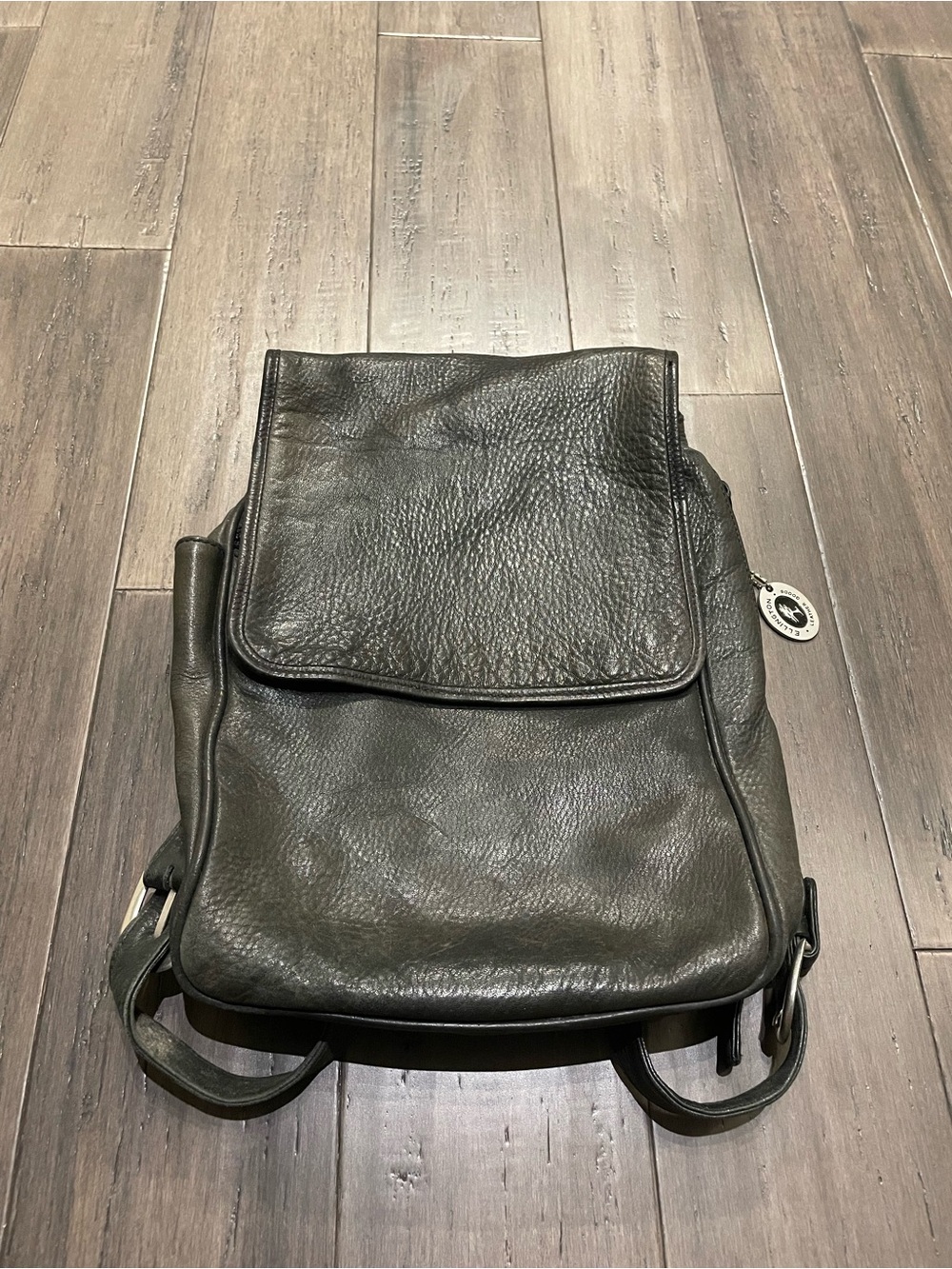 Ellington Leather Goods Black Leather Backpack Convertible Shoulder Bag Vintage
